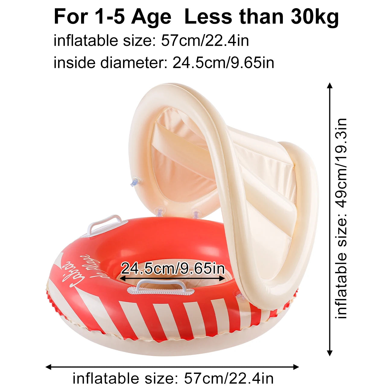 1PC Nordic Style Inflatable Sunshade Lounger, Vibrant Summer Pool Floats for Beach and Pool Parties