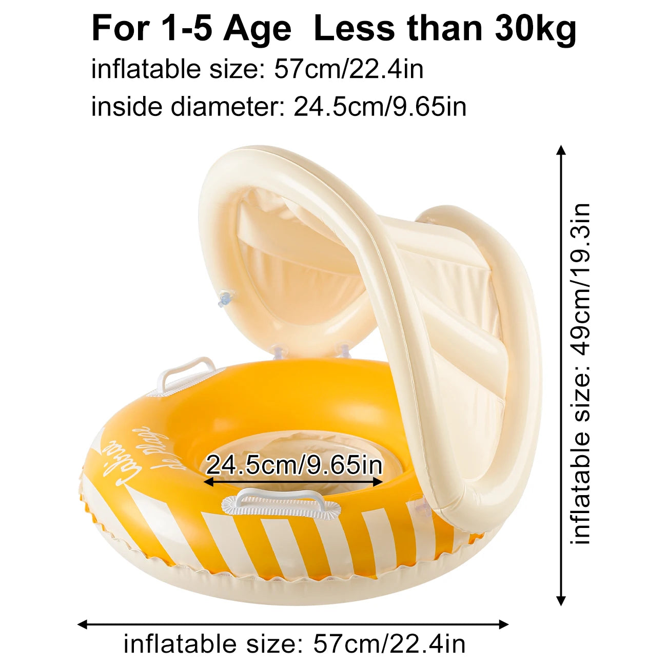 1PC Nordic Style Inflatable Sunshade Lounger, Vibrant Summer Pool Floats for Beach and Pool Parties