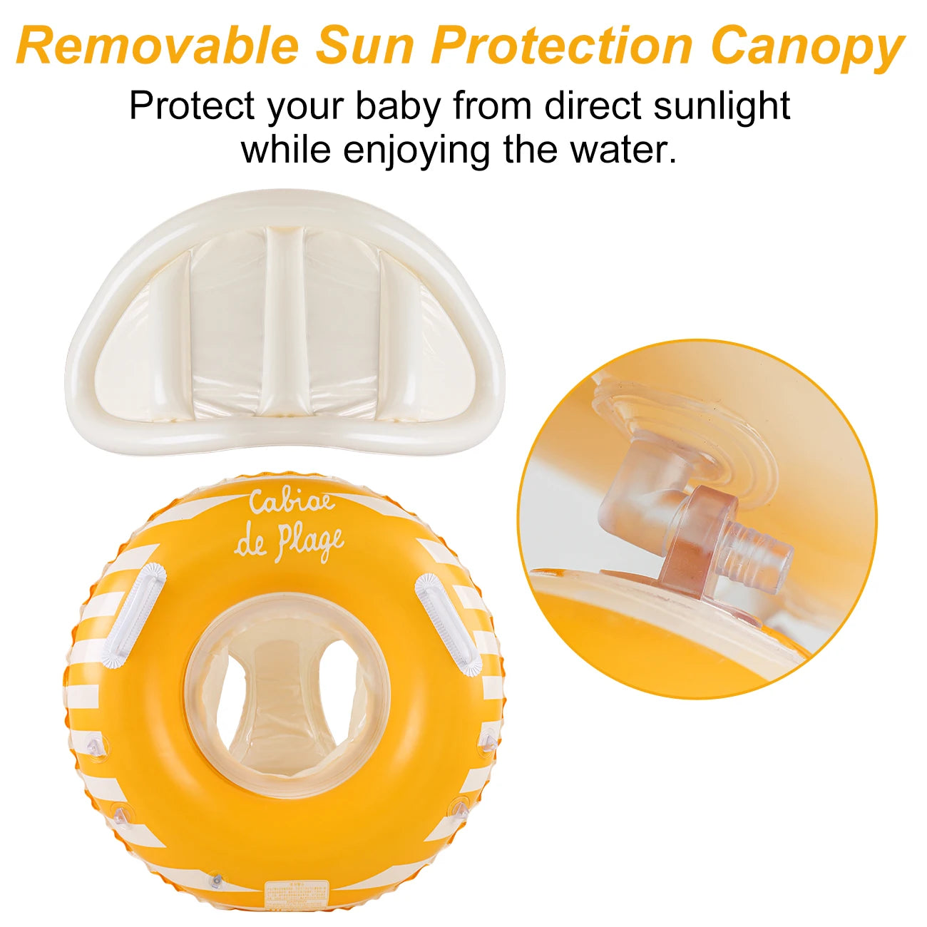 1PC Nordic Style Inflatable Sunshade Lounger, Vibrant Summer Pool Floats for Beach and Pool Parties
