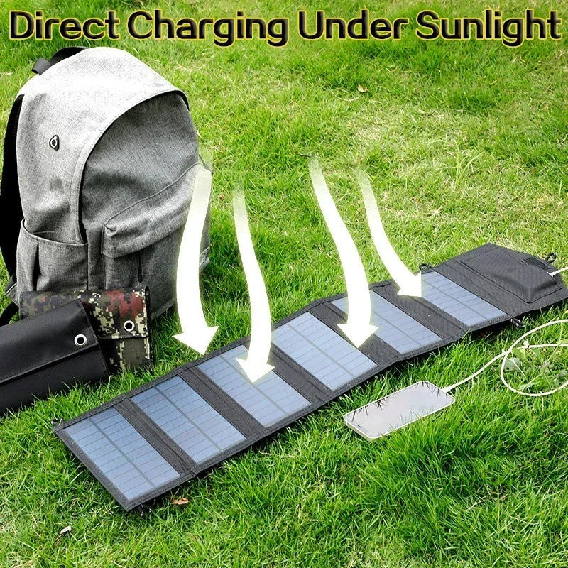 800W Foldable Solar Panel Phone Charger 5V Solar Panels Plate USB Solar Panels Power Bank for Cell Phone Camping Emergency