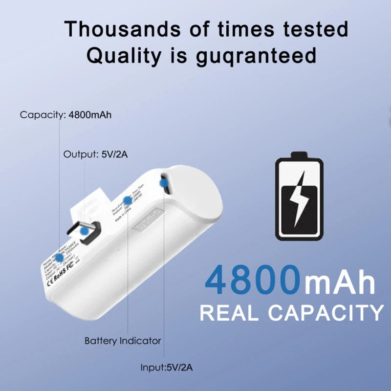 4800mAh Capacity Type-C Charger Battery Pack for 2 Battery Pack VR Headset Power Banks