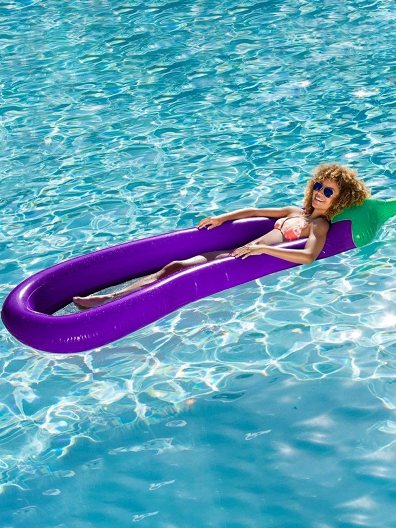 1Pcs 180cm Giant Inflatable Pool Float Eggplant Shape Mattress Swimming Circle For Adult