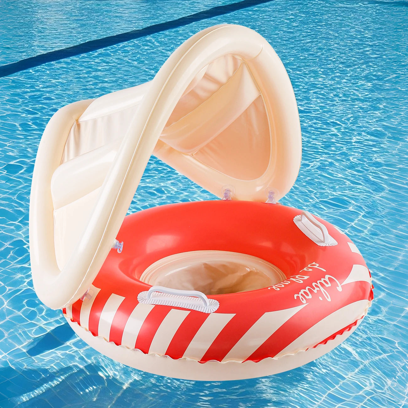 1PC Nordic Style Inflatable Sunshade Lounger, Vibrant Summer Pool Floats for Beach and Pool Parties
