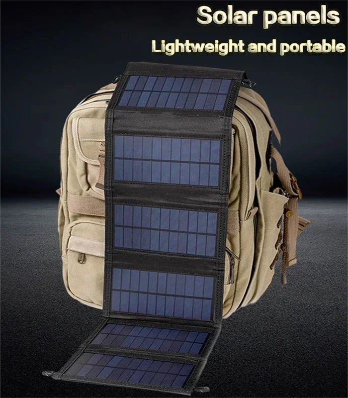 800W Foldable Solar Panel Phone Charger 5V Solar Panels Plate USB Solar Panels Power Bank for Cell Phone Camping Emergency
